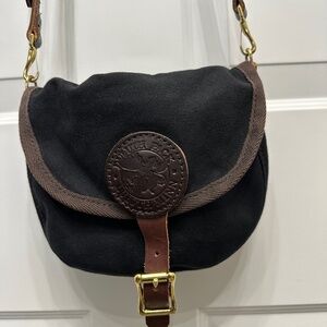 Vintage DULUTH PACK Small Shell Crossbody Bag Black Canvas Leather Purse